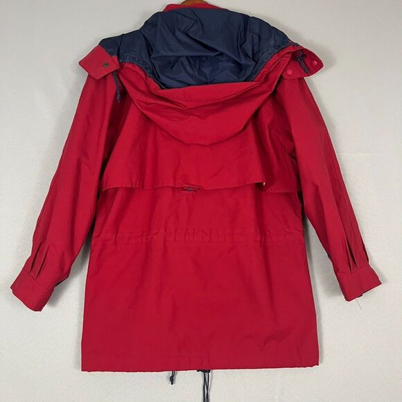 Eddie Bauer Anorak Jacket Women's Small Petite Dark Red Gore-Tex Hooded Full Zip - Picture 7 of 8
